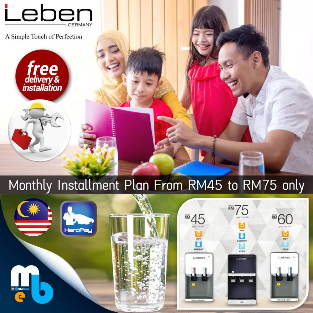 Leben Water Purifier Monthly Installment Plan from RM45 to 75 only